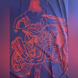 Female Motorcycle Rider Shower Curtain – Bold Harley Style Bath Decor